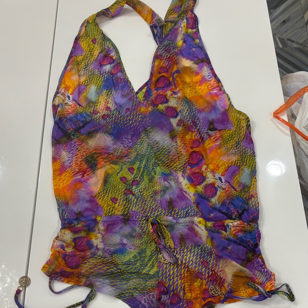 Luli Fama Multicolor Halter Swim Coverup